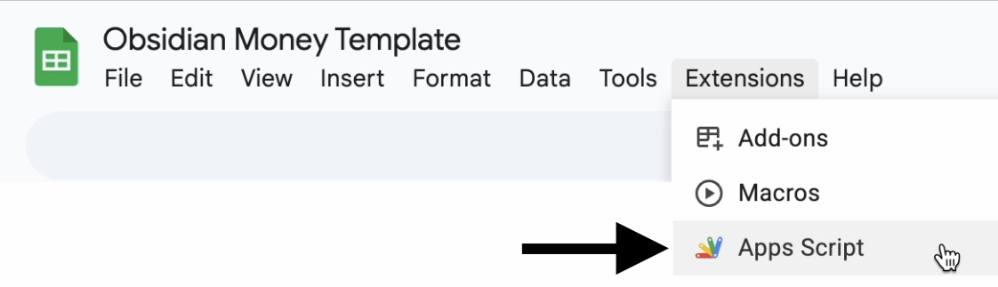 Apps Script sidebar: Triggers and Add Trigger
