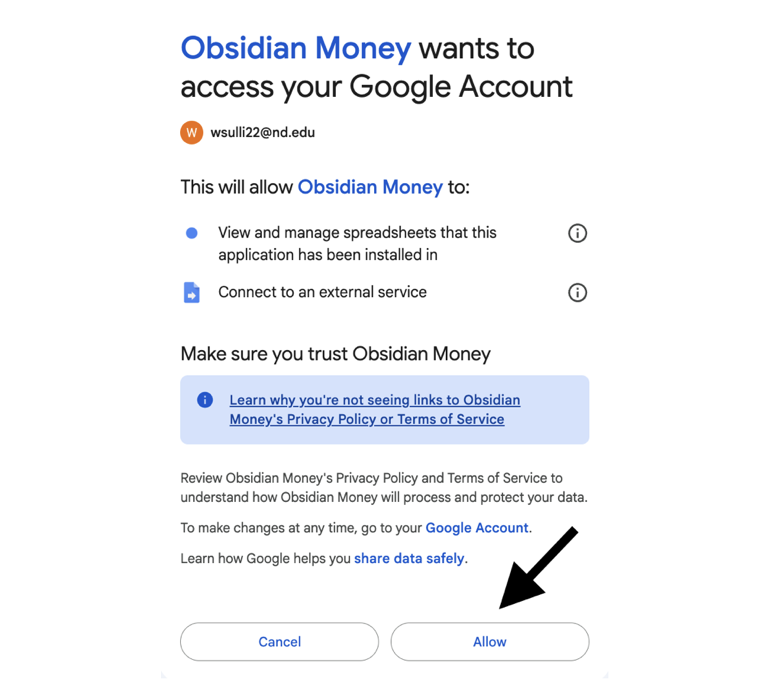 Return to the Google Sheet